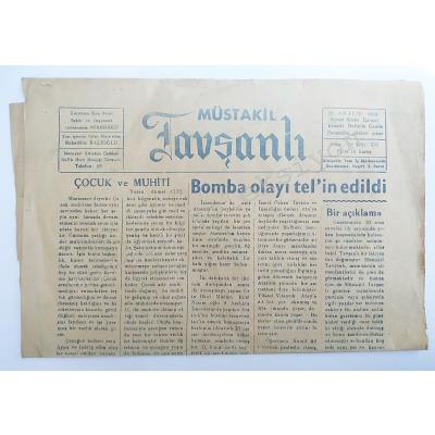 Müstakil Tavşanlı Gazetesi - 29 Aralık 1960 / Eski Gazete